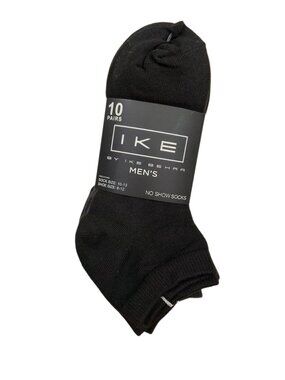 Ike by Ike Behar No Show Socks Mens 10-13 Black Polyester Blend 10 Pairs